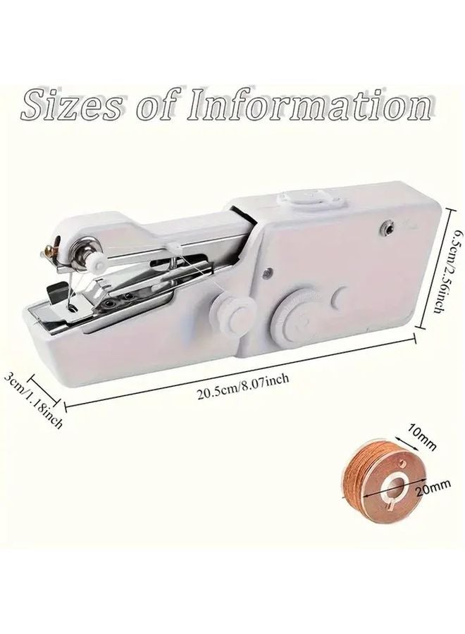 Portable Handheld Sewing Machine Battery Powered Quick Stitch Tool Pearl White Easy Use For Beginners - Image 4