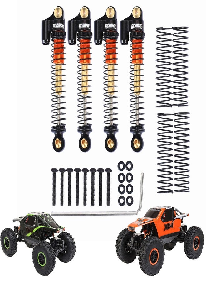 RCAWD Upgrades for Axial AX24 XC-1 4WS Double Barrel Shock Absorber with Extra Springs Parts, Aluminum Front Rear RC Shocks Damper Parts for 1/24#AXI00003 Black - Image 1