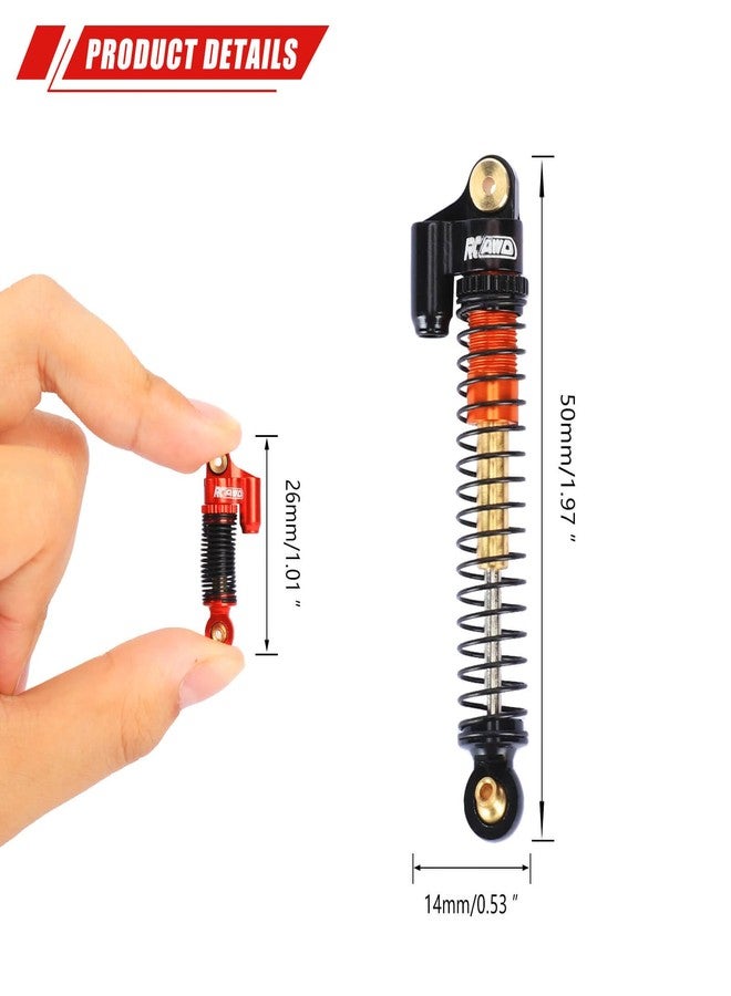 RCAWD Upgrades for Axial AX24 XC-1 4WS Double Barrel Shock Absorber with Extra Springs Parts, Aluminum Front Rear RC Shocks Damper Parts for 1/24#AXI00003 Black - Image 4