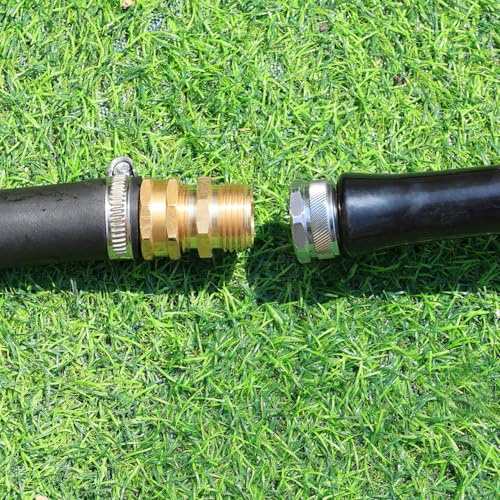 YELUN Solid brass Garden Hose Fittings Connectors Adapter Heavy Duty Brass Repair double male to male faucet leader coupler dual water hose connector(3/4" GHT Double Male) 2 Pcs - Image 5