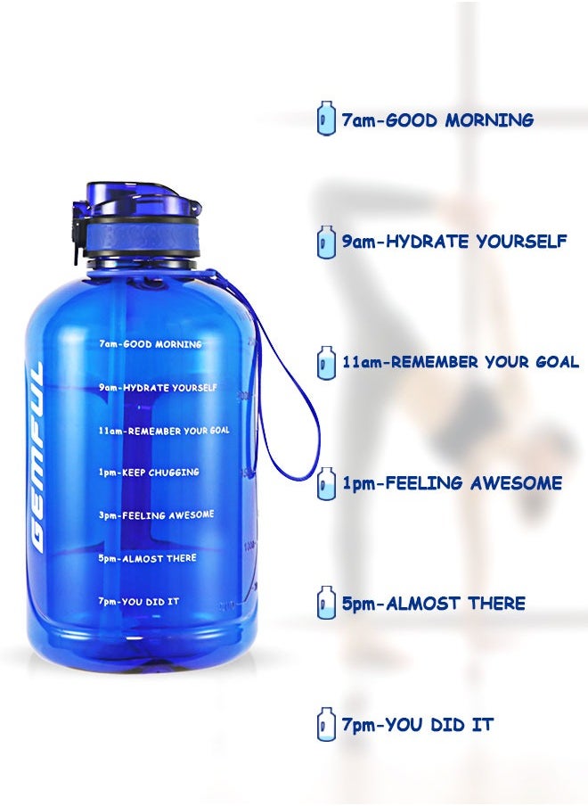 GEMFUL - 3l Goal Large Water Bottle with Handle BPA Free Leakproof Motivational Big Sports Capacity Drink Jug - Image 1
