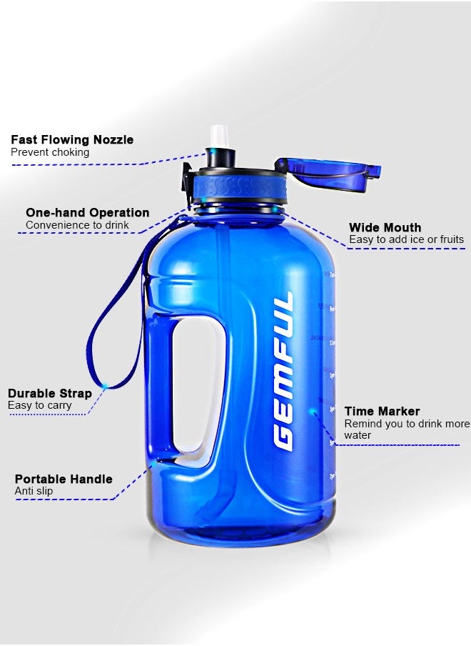 GEMFUL - 3l Goal Large Water Bottle with Handle BPA Free Leakproof Motivational Big Sports Capacity Drink Jug - Image 1