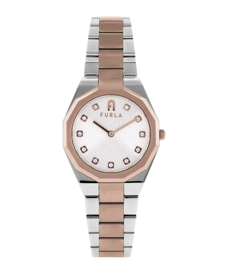 Furla ساعة فُرلا 1927 ذات سوار من الفولاذ المقاوم للصدأ ثنائي اللون طراز WW00052004L5