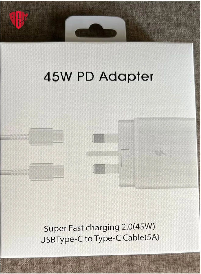 BGM 45W PD Super Fast Charger Adapter, USB Type-C to Type-C Cable, 5A Super Fast Charging 2.0 - Image 4