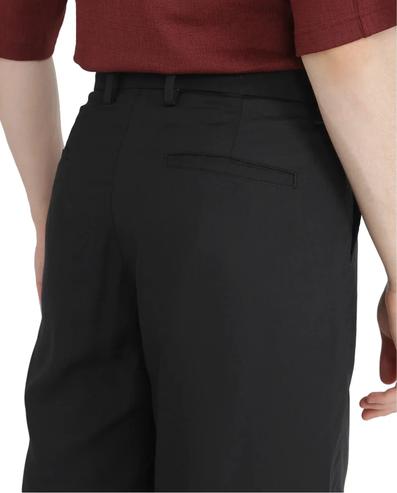Rare Rabbit Men's Oversized Button Closure Solid Shorts