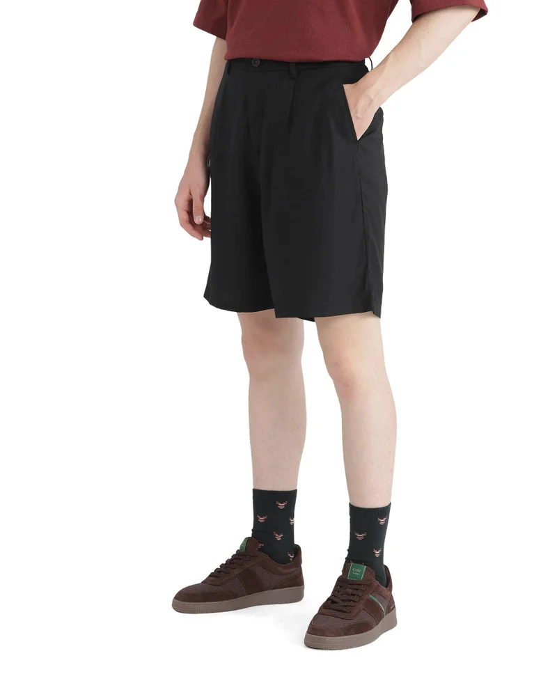 Rare Rabbit Men's Oversized Button Closure Solid Shorts