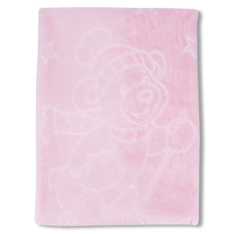 Berceau Cotton Baby Blanket – “Happy Bear” Design ( 90 * 110 ) – Beige - Image 4