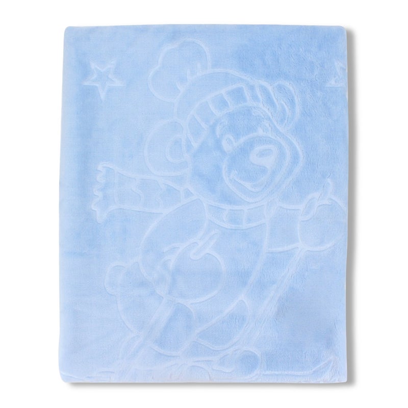 Berceau Cotton Baby Blanket – “Happy Bear” Design ( 90 * 110 ) – Beige - Image 2