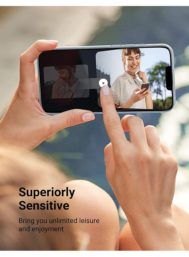 يو جرين واقي شاشة iPhone 14/iPhone 13/iPhone 13 Pro مكون من قطعتين مقاس 6.1 بوصة خالٍ من الفقاعات عالي الدقة ومقاوم للخدش ومضاد لبصمات الأصابع وتغطية كاملة للشاشة شفاف - Image 5