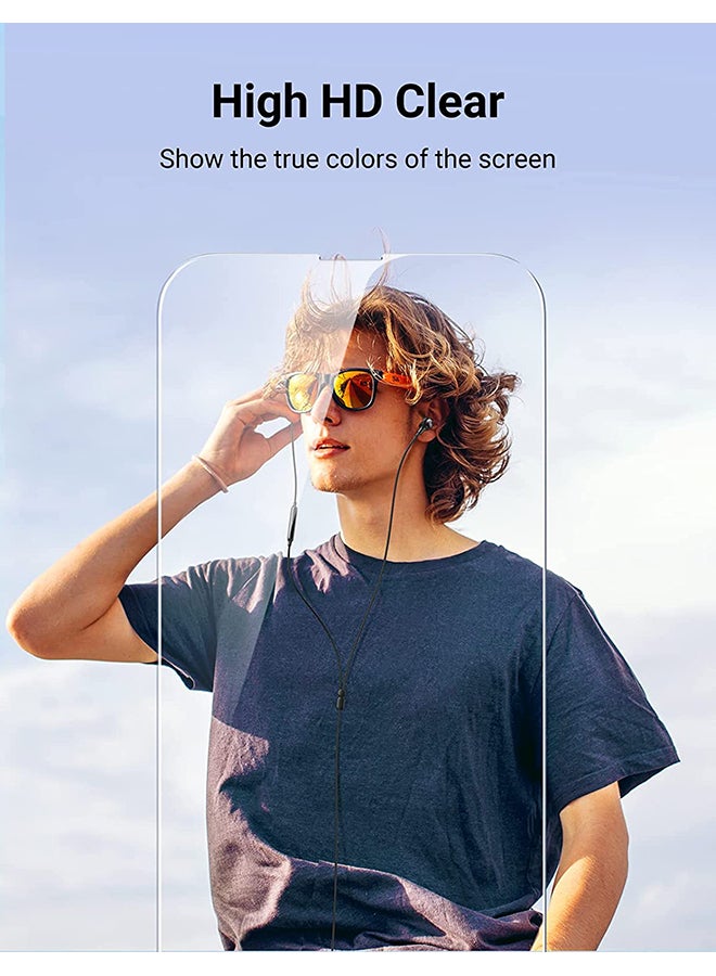 يو جرين واقي شاشة iPhone 14/iPhone 13/iPhone 13 Pro مكون من قطعتين مقاس 6.1 بوصة خالٍ من الفقاعات عالي الدقة ومقاوم للخدش ومضاد لبصمات الأصابع وتغطية كاملة للشاشة شفاف - Image 4