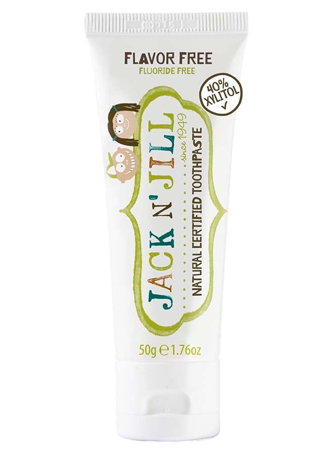 Jack N' Jill Jack N’ Jill Natural Toothpaste Flavour-Free 50g, Ecocert Certified, Gentle, Fluoride-Free, Safe for Sensitive Baby Gums - Image 1