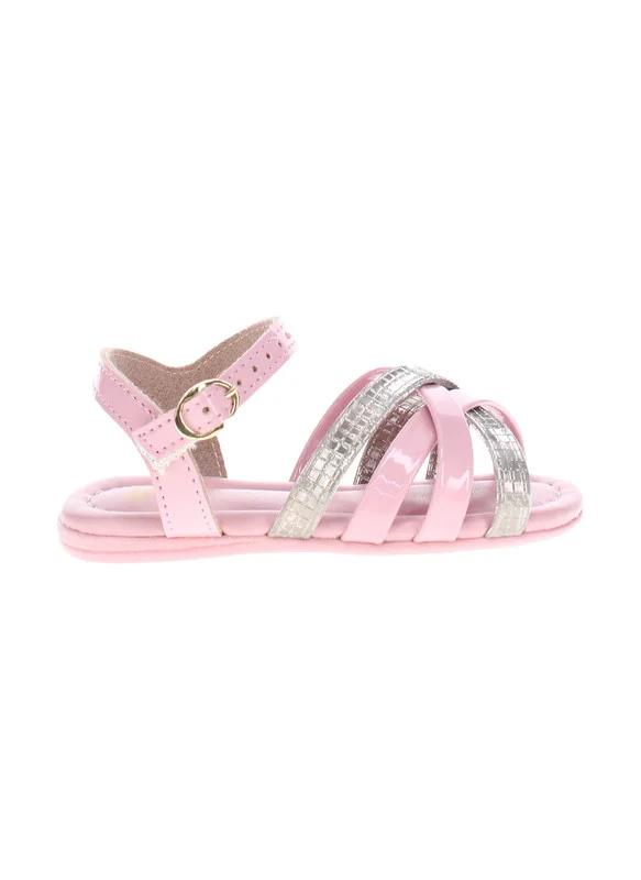 موليكينها Molekinha Infant Girls Sandals With Back Strap Pink | Made In Brazil