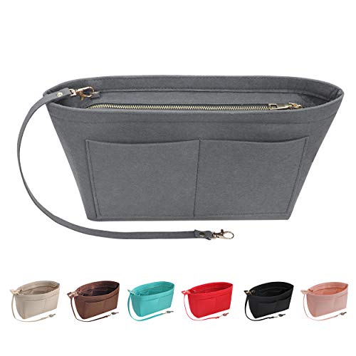 Soyizom Felt Handbag organizer Purse organizer Felt Insert Bag organizers Multi Pockets Tote Bag in Bag for women,Grey-XL - Image 1