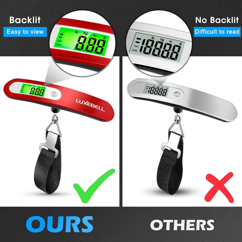 LUXEBELL Digital Luggage Scale Vacation Travel Essentials Accessories Gifts for Traveler Portable Suitcase Handheld Weight Scale 110 lbs Hanging Baggage Travel Must Haves - Image 5