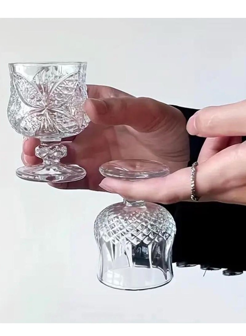 طقم كاسات عصير من الزجاج بقاعدة 12 قطعة - Image 2