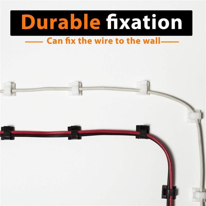 GJT 50pcs Adhesive Cable Clips,Wire Clips,Car Cable Organizer,Cable Holder,Cable Wire Management,Cable Holder for Car,Office and Home (Black) - Image 4