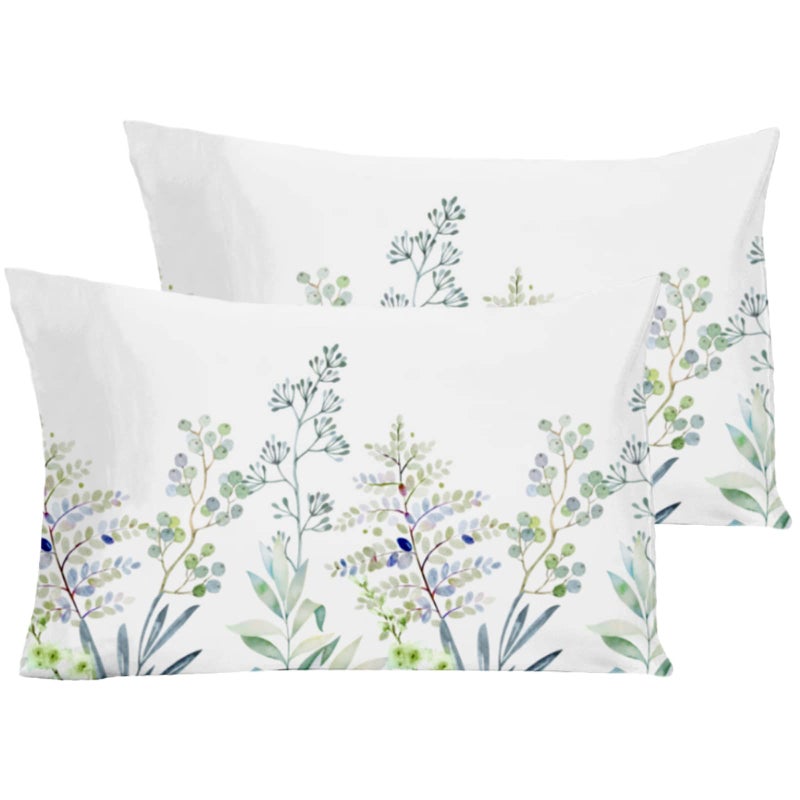 YIYEA Pillow Cases Queen Size Set of 2 Ultra Soft Double Brushed Microfiber Pillowcases Queen Floral Bed Pillow Covers Fade Resistant Easy SlipOn 20x30