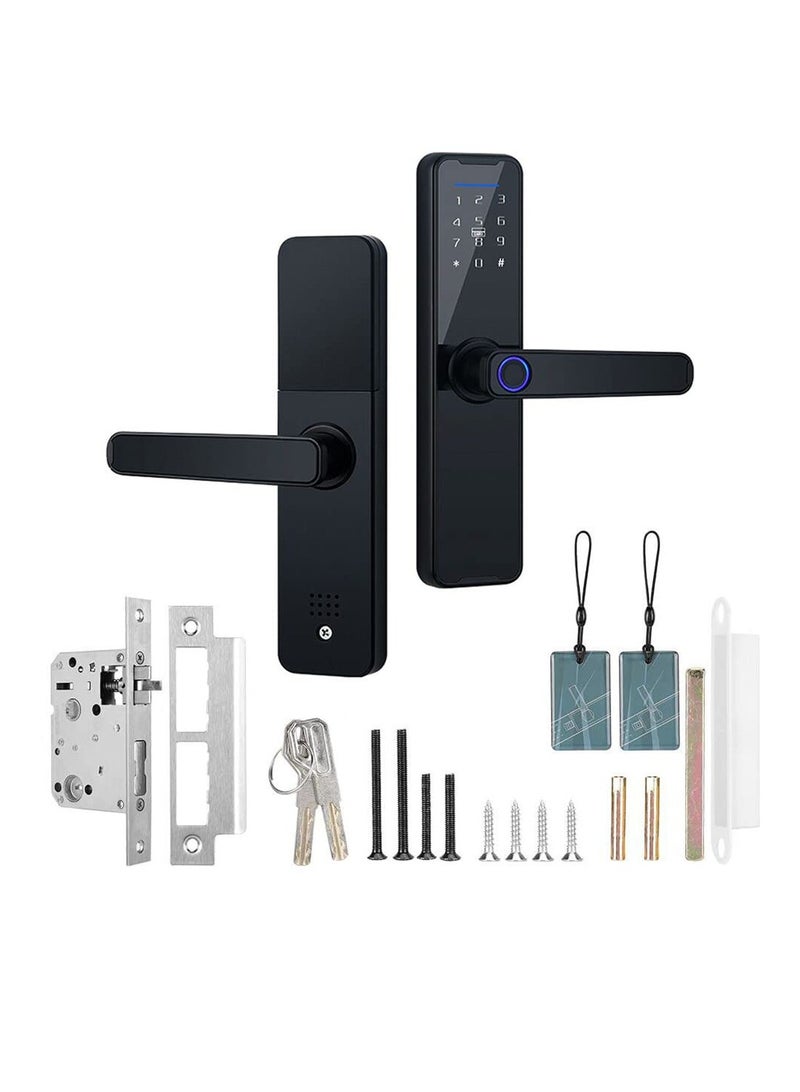 Excefore Tuya Fingerprint Lock Indoor Electronic Lock Smart Fingerprint Password Card Mechanical Key Touchscreen Keypad Door Lock for Home Hotel Office Door  - Image 1