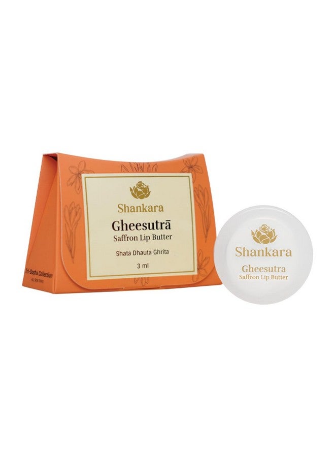 Shankara GheesutrÄ Saffron Lip Butter, Ayurvedic Lip Balm for Soothing Dry, Inflamed, and Chapped Lips - Nourishment, Moisturizing, and Hydration up to 12 Hours - (Pack of 1) - 3ml - Image 1