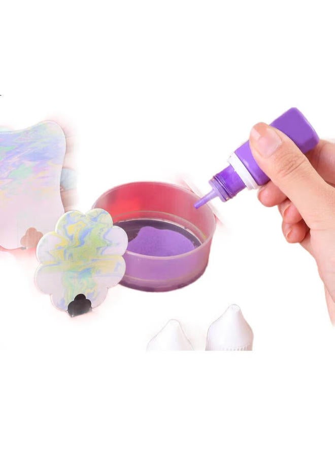 West Xia Lacquer Fan Small Shop Children'S Handmade Diy Mini Fan Making Stall Toy Material Pack Floating Paint Birthday Gift For Girls - Image 1