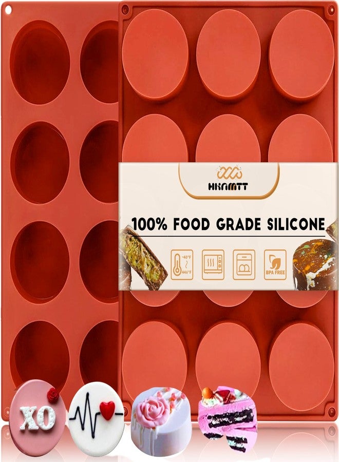 HKNMTT Round Silicone Molds 2 PCS, 12-Cavity 2.1" Cylinder Chocolate Covered Cookie Mold, Food Grade Non-Stick Baking Moulds Compatible Oreos Candy Handmade Soap Pudding Jello Mini Cake Jelly Brownie - Image 1