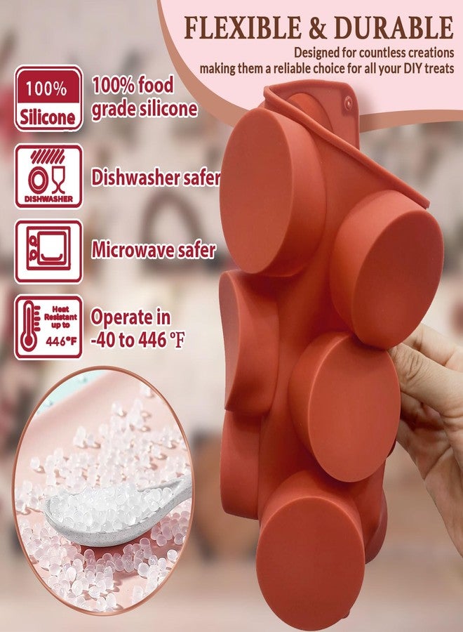 HKNMTT Round Silicone Molds 2 PCS, 12-Cavity 2.1" Cylinder Chocolate Covered Cookie Mold, Food Grade Non-Stick Baking Moulds Compatible Oreos Candy Handmade Soap Pudding Jello Mini Cake Jelly Brownie - Image 3