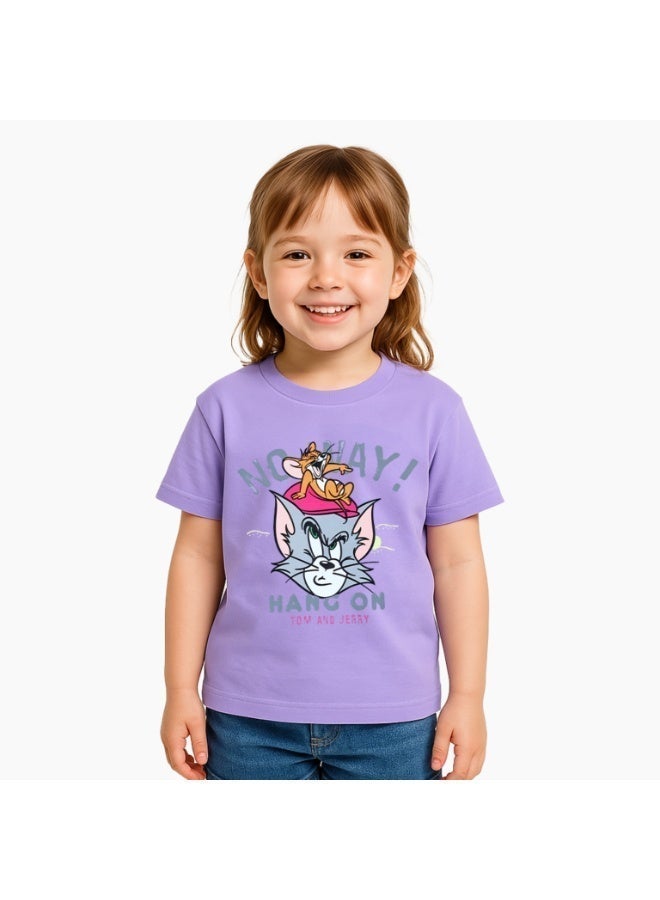 Warner Bros. Tom & Jerry   Girl's Short Sleeve 100% Cotton T-Shirt - Image 1