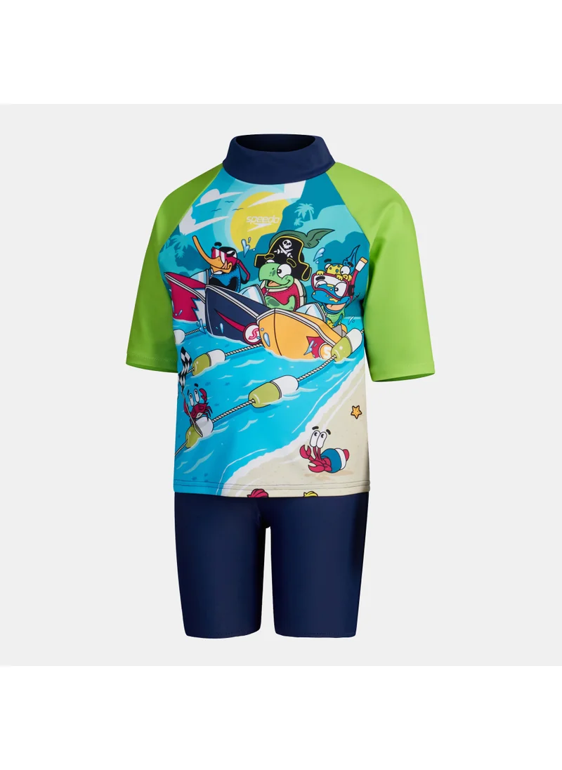 speedo Kids' Learn To Swim Sun Protection Rashguard and Jammers Set