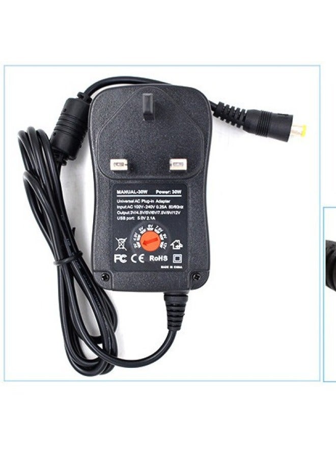 3-12v Adjustable 7 Voltage Adapters Adjustable Power Supply Multi-Function Charger 5521 Interface Or 5525-Color:English Rules - Image 2