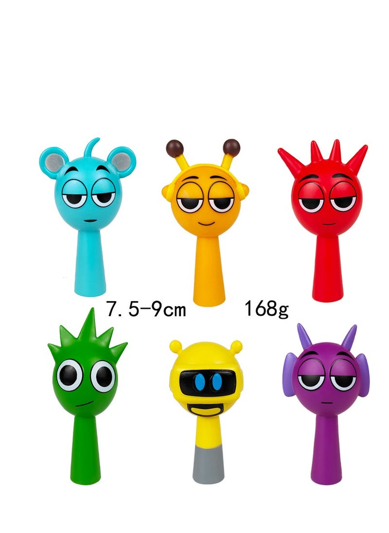 Y&D 6 Piece Sprunki  Figures The Sprunki  Action Figure Toys For Fans Sprunki Series Figures Model Birthday Cake Toppers 