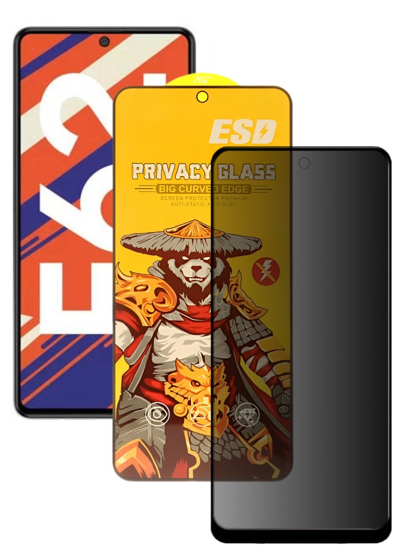 ESD Tempered Dustproof Privacy Glass Screen Protector Compatible For Samsung Galaxy F62 - Image 1