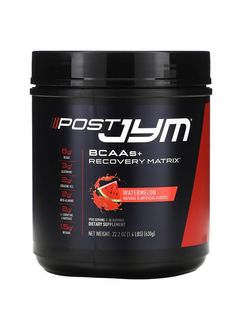 Post JYM, BCAAs + Recovery Matrix, Watermelon, 1.4 lbs (630 g)
