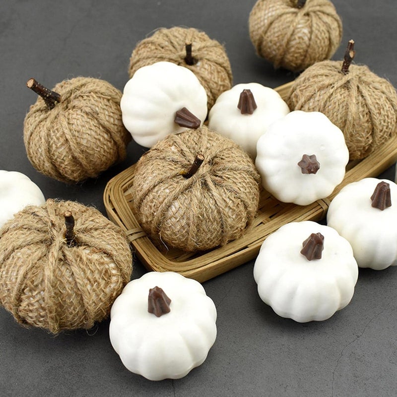 ATORSE UJEAVETTE Rustic Harvest Foam Artificial Pumpkins for Halloween Decorations Decor - Image 2