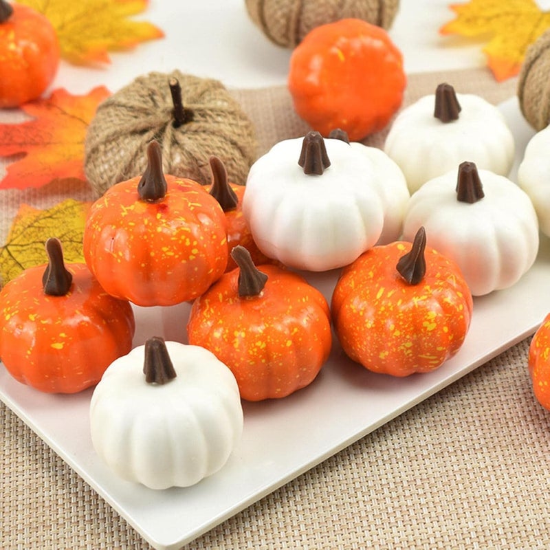 ATORSE UJEAVETTE Rustic Harvest Foam Artificial Pumpkins for Halloween Decorations Decor - Image 3