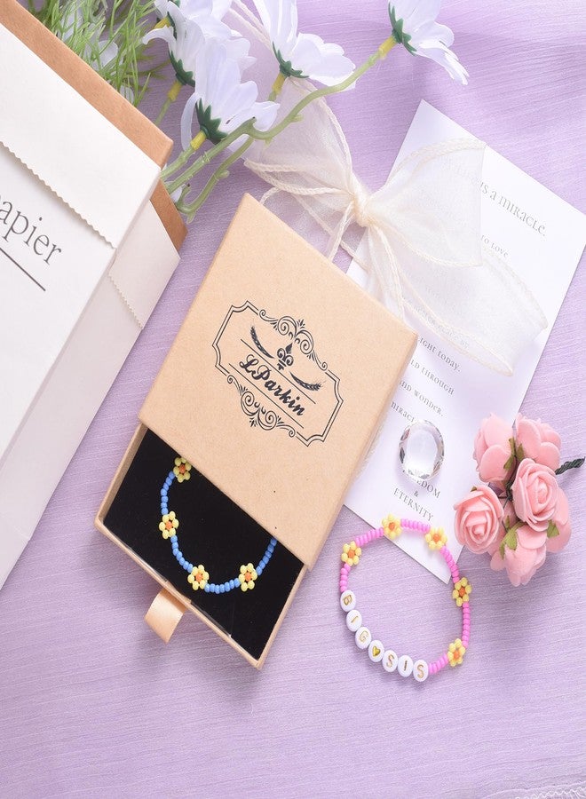 LParkin Big Sister Bracelet Set - 2PCS Bracelets for Girls, Stretch Beads Sister Gift for Toddler, Pink and Blue (Big Sis Bracelet Set no-num) - Image 4