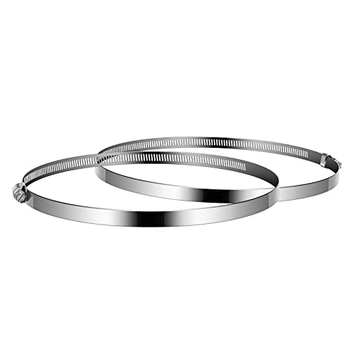 VIVOSUN Stainless Steel Air Ducting Clamps, 4/6/8/12 Inch Adjustable Hose Clamps with Worm Drive for Ducting, Heating, Cooling, Exhaust, and Ventilation (Pack of 2) - Image 1