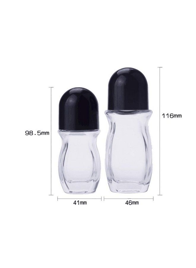 Natuworld 2Pcs 50Ml/1.69Oz Clear Refillable Glass Rollon Deodorant Bottles Empty Essential Oils Roller Bottles Containers With Plastic Roller Ball And Black Cap For Deodorant Lip Oil Massage Oil Aromatherapy  - Image 3