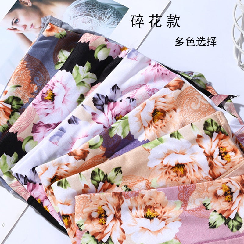 Large Size Women'S Pure Cotton Crotch High Waist Large Size Solid Color Printed Floral Aunt Beautiful Buttocks - Image 3