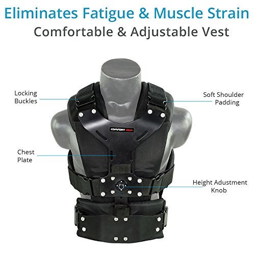 FLYCAM Comfort Vest&Stabilizing Arm For Flycam 5000/3000 Handheld Stabilizer|Camera Steadycam Body Mounted System (Cmft-Av)Black - Image 4