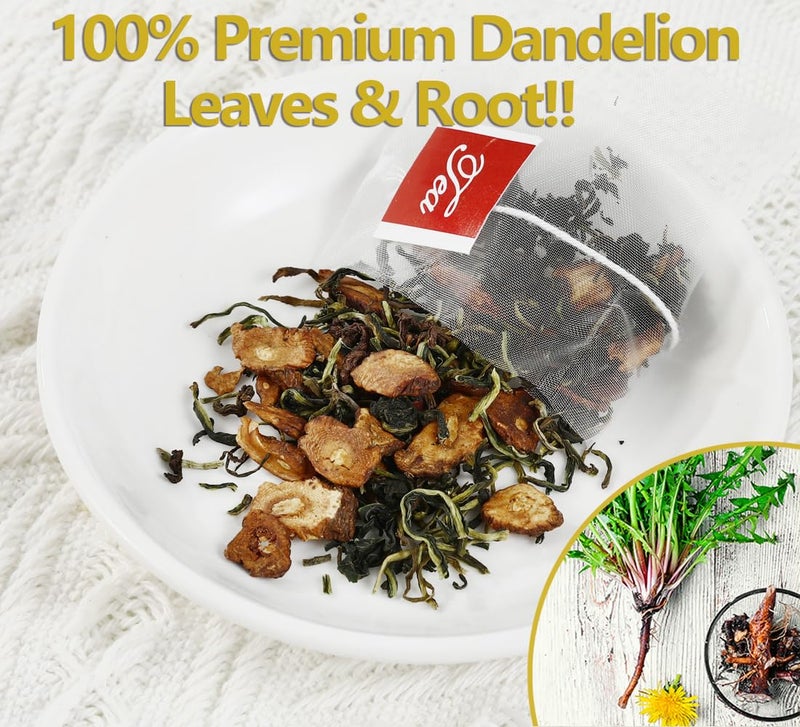 ULTHMOK Premium Dandelion Leaf & Root Tea,100 Tea Bags/7.06Oz,for Liver & Kidney Health,Roasted Detox Herbal Tea. Support Digestion & Boost Immune System, Caffeine Free. - Image 2