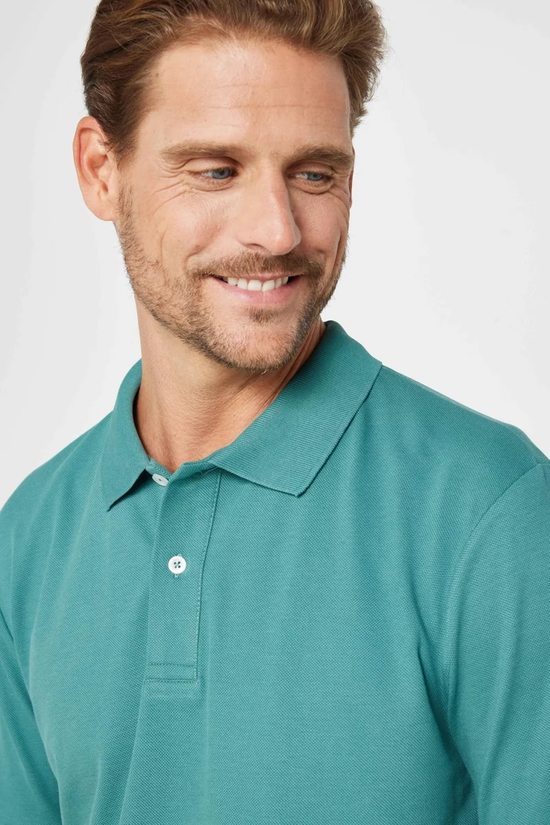 Tudors Men's Classic Fit Relaxed Cut Cotton Plain Pique Green Polo Neck T-Shirt