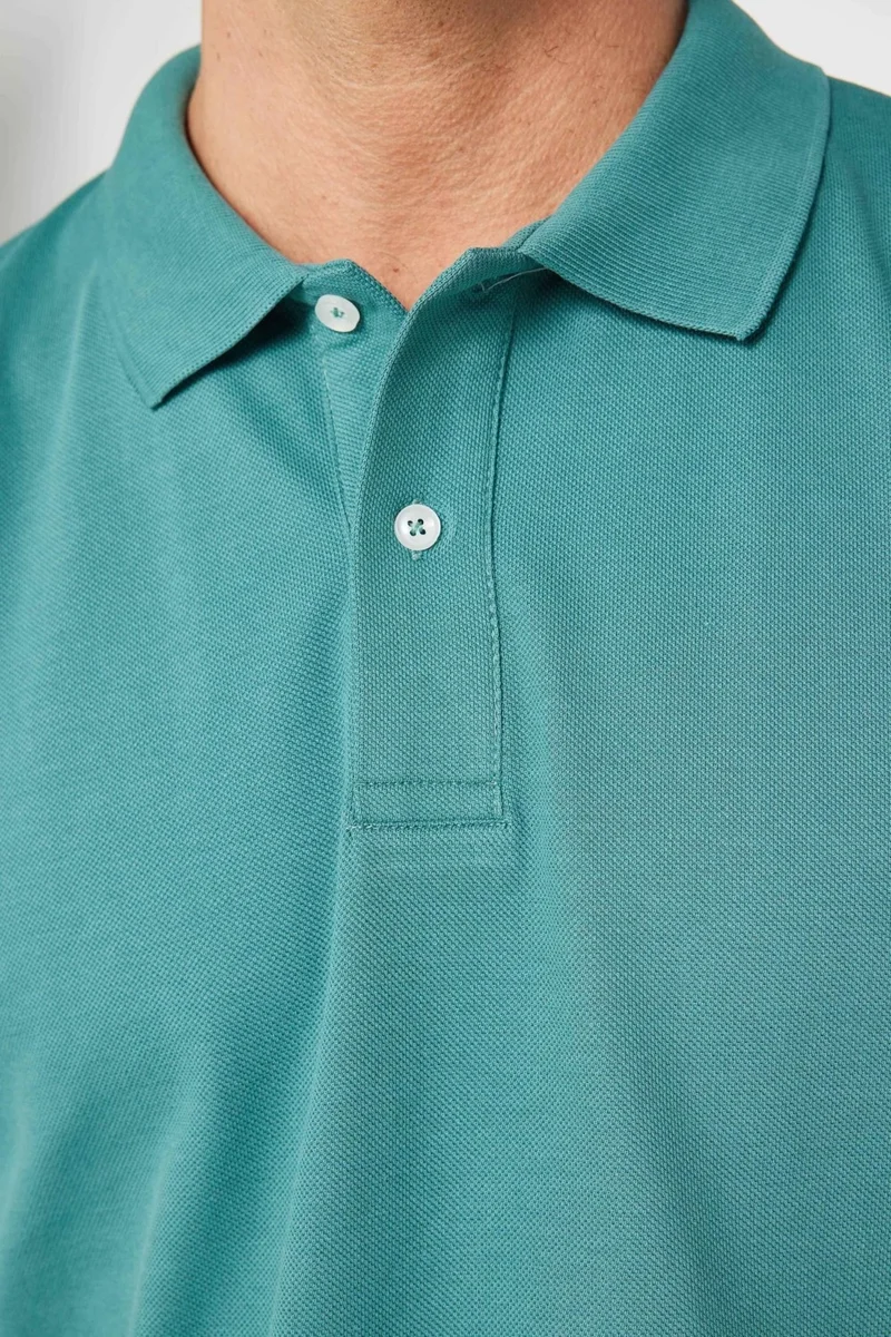 Tudors Men's Classic Fit Relaxed Cut Cotton Plain Pique Green Polo Neck T-Shirt