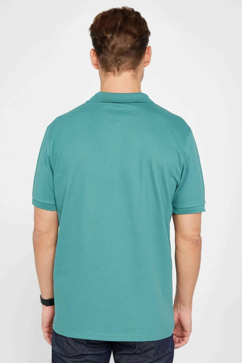 Tudors Men's Classic Fit Relaxed Cut Cotton Plain Pique Green Polo Neck T-Shirt