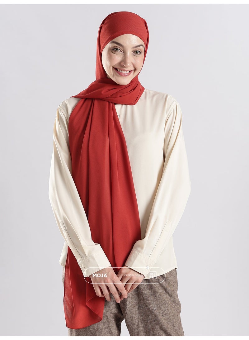 Moja Premium Georgette Hijab - Brick Pink - Image 1