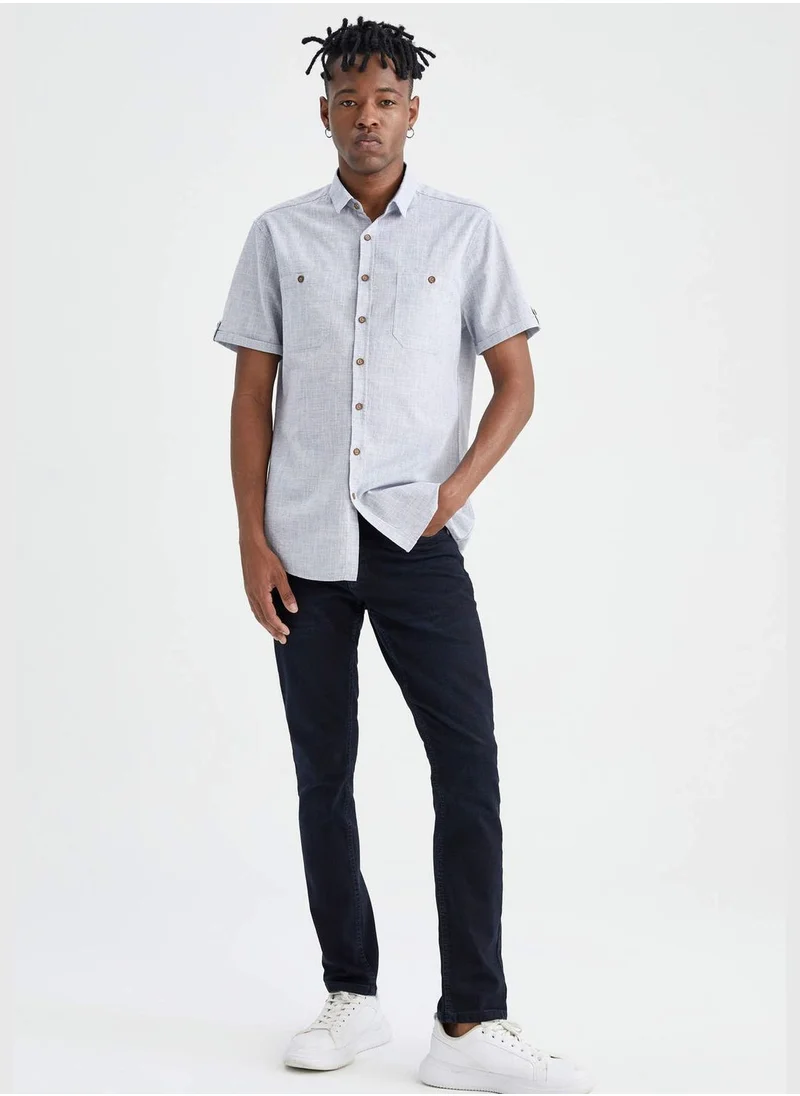 ديفاكتو Slim Fit Double Pocket Shirt