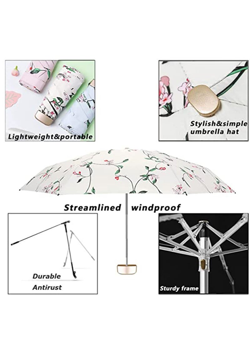 SYOSI Travel Umbrella UV, Small Compact Protection Mini Perfect for Lightweight Portable Parasol Outdoor Sun & Rain Umbrellas for Men, Women, and Kids - Image 2