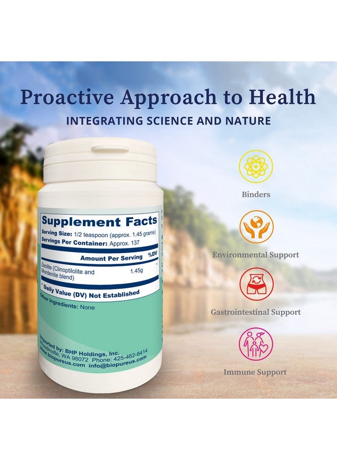 BioPure ZeoBind - 100% Natural Mineral Blend of Clinoptilolite and Mordenite Powder That Detoxes and Cleanses The Body to Support Immunity, Gastrointestinal Health, and Microbiome Balance - 200g - Image 1