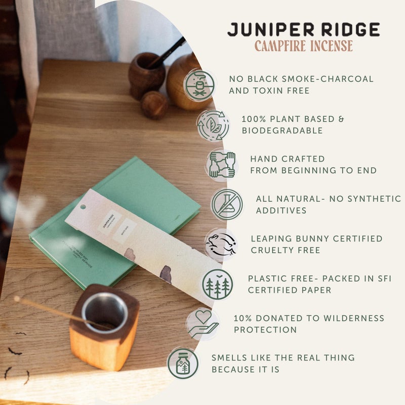 Juniper Ridge All-Natural Aromatic Campfire Incense - Long-Lasting Bamboo Sticks - Aromatherapy & Meditation Therapy - No Synthetic Fragrance - White Sage - 20 Count - Image 2