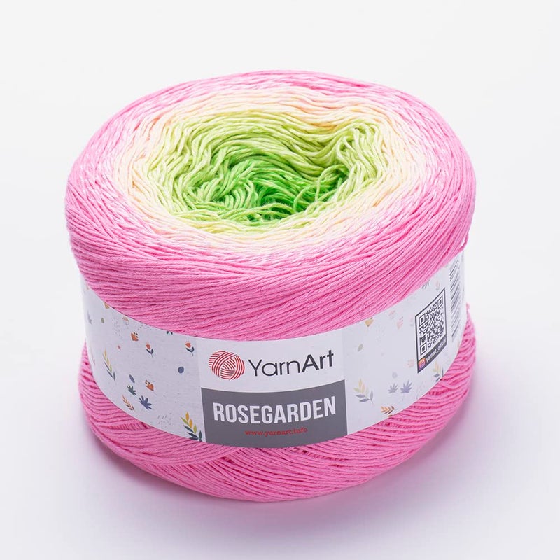Yarn Art Flowers Rosegarden 100 Cotton 250gr 880 oz 1094yds Multicolor Cotton Yarn Rainbow Crochet Yarn Spring Summer 314