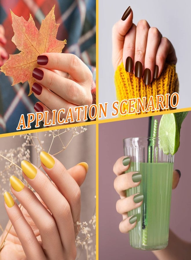 BBTO 210 Pieces 15 Sheets Fall Nail Wraps Stickers Solid Color Autumn Self Adhesive Full Nail Polish Strips for Women Thanksgiving Day Decorations(Warm Colors) - Image 5
